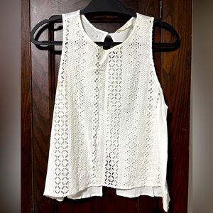 White Hallowed Out Sleeveless Top